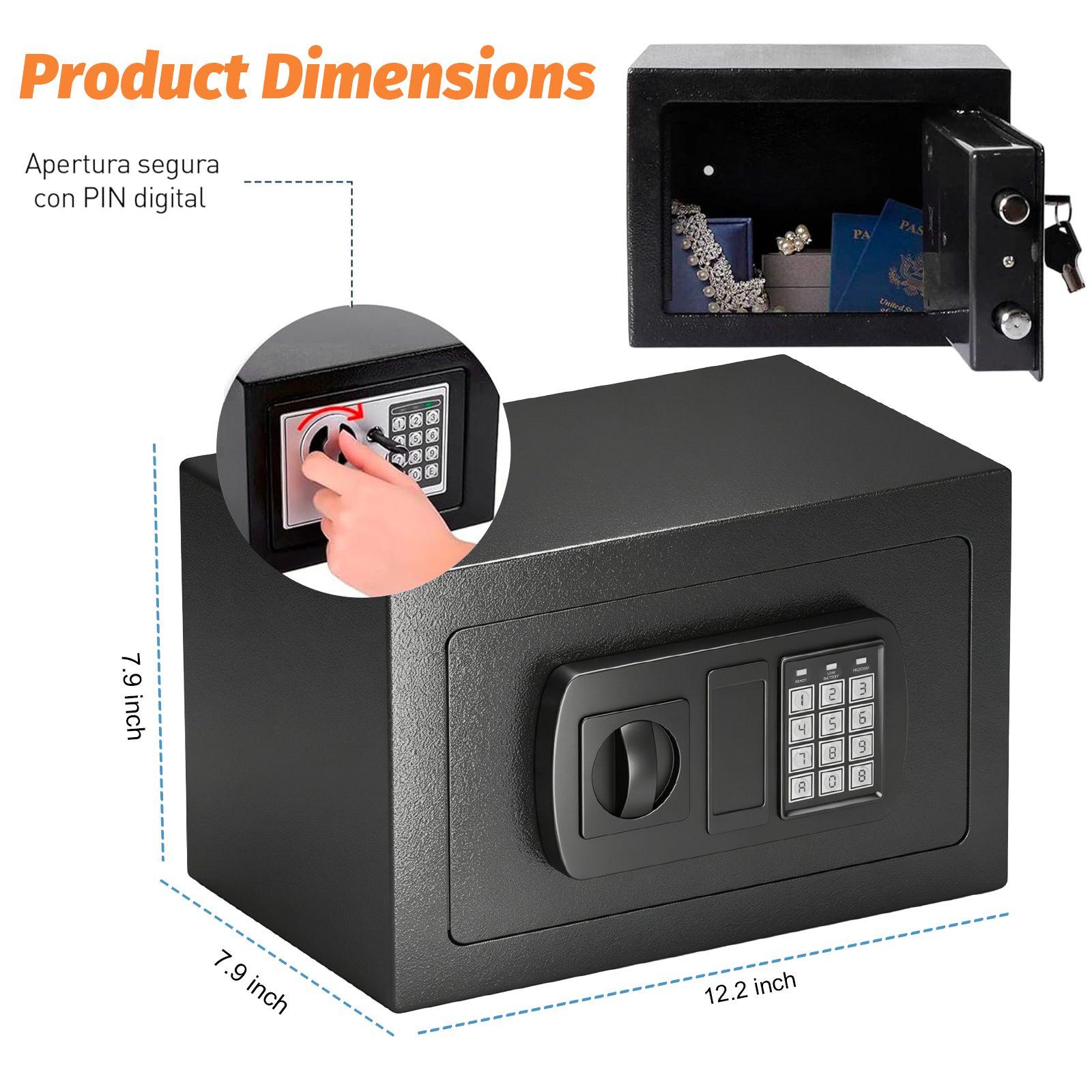 Mini Electronic Password Safe, Anti-theft Storage Lock Box, Ideal for Home Dorm Office Valuables Keeping, No Batteries