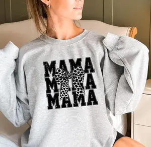 Coquette Mama Bow Sweatshirt, Mama Hoodie, Mothers Day Gift, Trendy Mom Apparel, New Mom Sweater, Baby Announcement Sweatshirt, New Mom Gift - AMBER