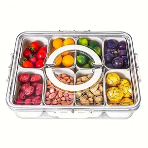 Leakproof Square Bento Box with 4/8 Compartments-Perfect for Schools, Universities, Picnics and Kitchen Finishing Lunch Box Containers, Suitable for Working Lunch