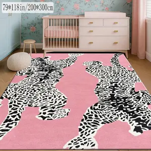 Luxurious European Velvet Carpet, Modern Geometric Pattern, Non-Slip Washable Rug, Home Decor for Living Room Bedroom Kitchen