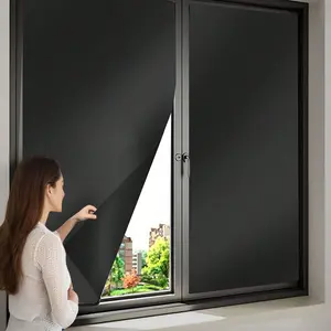 Full Privacy Window Film, Day & Night Use, 100% Light Blocking, Static Adhesive, Room Darkening, Door Sticker, No Glue Needed, UV Protection, Sun Shade Film, Window Privacy Films