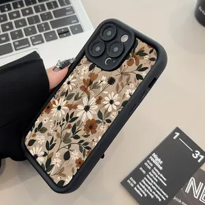 Compatible with iPhone 16 15 Pro Max Plus 14 13 12 11 X XR Flower Design Pattern Rugged Durable Shockproof Anti-Scratch Soft Silicone Cellphone Case Gift For Girls and Women iphone  15  pro  max  case black iphone case