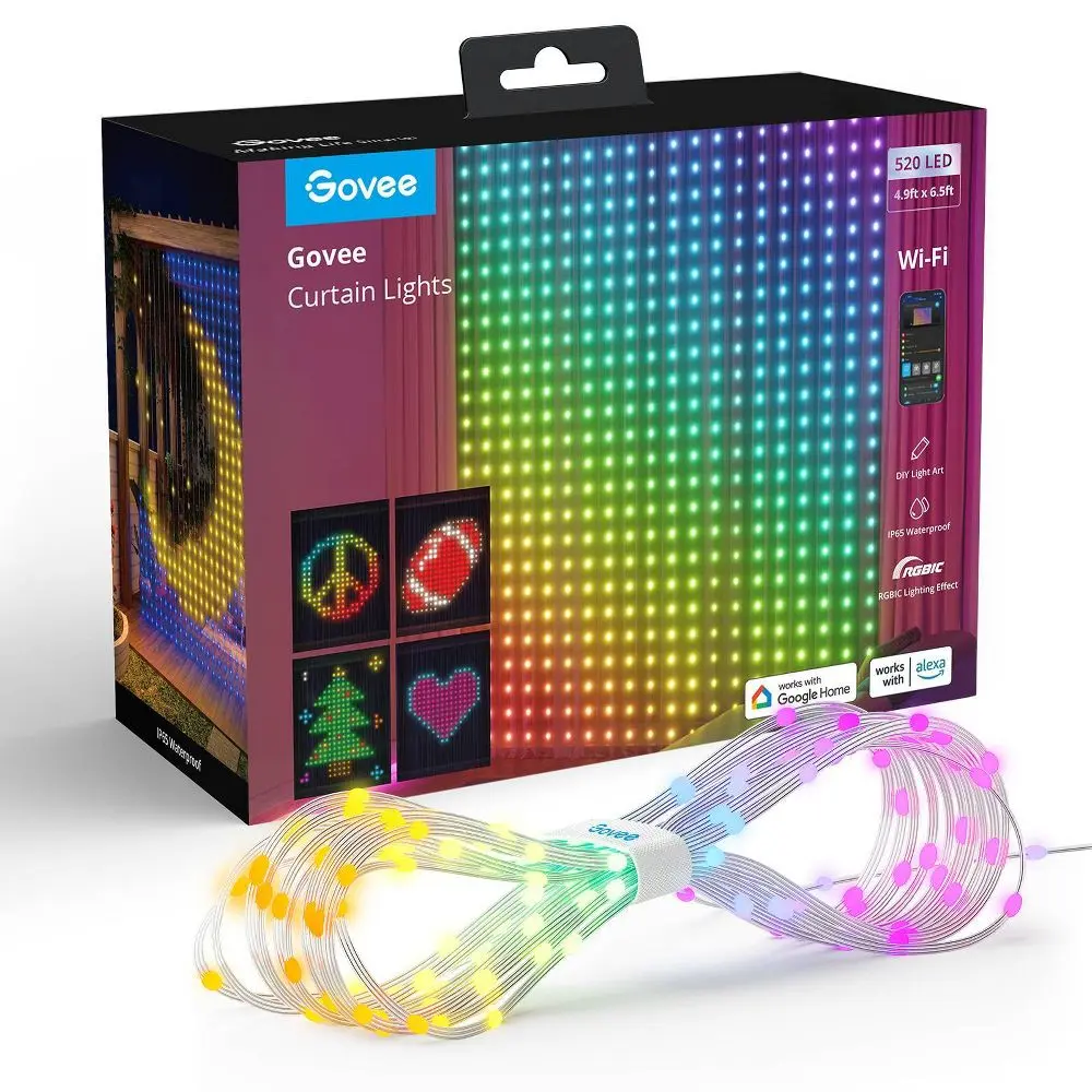 Govee Curtain Light: LED String Lights with 73 Settings Smart App Control Govee Curtain Light: LED String Lights with 73 Settings Smart App Control
