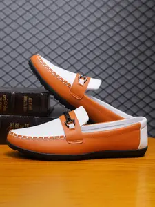 Men's Business Style Colorblock Braid Design Slip on Flat Dress Shoes, Casual Comfortable Loafers for Daily Wear, Fashion Shoes for Men