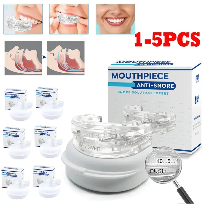 Anti Snoring Bruxism Mouthguard Molding Improve Sleeping Quality Anti Snoring and Apnea Snoring Device Mouth Guards with Storage Box