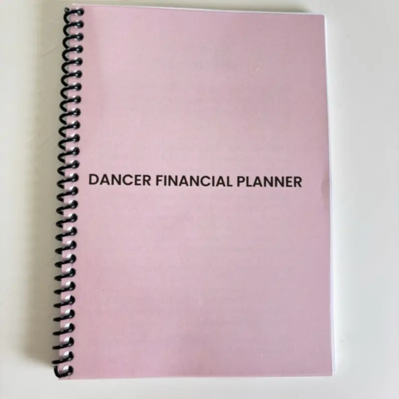 Dancer Financial Planner - Simple Pink Spiral Bound Notebook for Financial Planning Needs