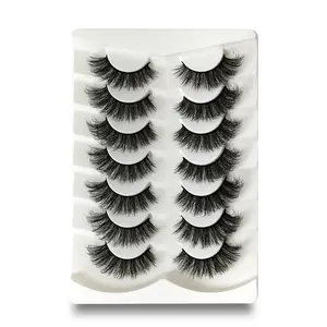 7 Pairs Long Eyelashes 17mm Dense Curly Lashes, Longer Looking Eyelashes, Solid Form, No Flammable Liquid, 0.20mm Thickness, Beauty Makeup Essentials
