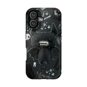 Fuggler Bat Plush iPhone Case – Creepy Cute 2-in-1 Shockproof Cover for iPhone X XS 11 12 13 14 15 16 17 Pro Max