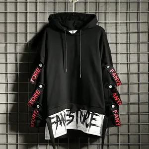 Hoodies For Men With Designs Casual Hooded Sweatshirt Hip-Hop Drawstring Pullover Techwear Steetwear Letter Print Top Patchwork Long Sleeve Blouse Tracksuits Sweatshirt