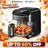 Kismile 5QT Glass Air Fryer, 1550W High-Power Air Fryer with 360° Visible Borosilicate Glass Basket, 8 Cooking Modes, Flip Reminder & Auto-Pause, PTFE & PFSA-Free, Dishwasher Safe, Digital Touch Control, 304 Stainless Steel Rack,sohochic,techvibes