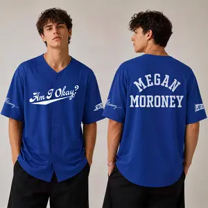 Camo/ Blue Megan Moroney Am I Okay Jersey, The cloud 9 Baseball Jersey, Casual Unisex Tee Top, 2026 Tour Shirt