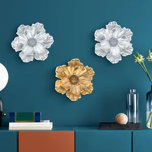 1PC, flower-shaped wall resin hanging decoration, TV background wall decorative wall hanging, European-style home wall warm decorative hanging decoration, suitable for home, hotel and restaurant wall atmosphere decoration, Interior Wall Decor
