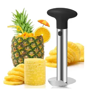 Serrated Pineapple Corer and Slicer Stainless Steel Easy Peel Kitchen Tool for Fresh Slices