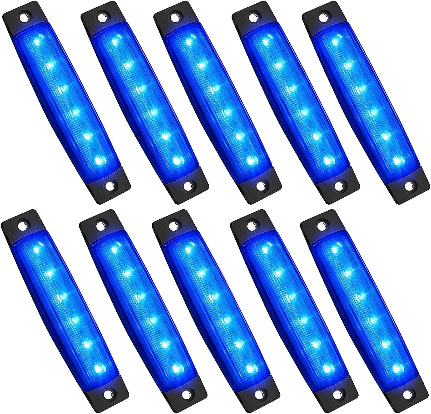 10 Pcs LED Rock Strip Lights Car Exterior Underglow Wheel Fender Well Lighting Kits Waterproof for Golf Cart Wrangler Offroad Truck RV UTV ATV Snowmobile (Blue)