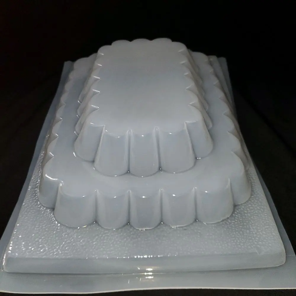 2-tier plastic scalloped Rectangle mold 2-tier plastic scalloped Rectangle mold