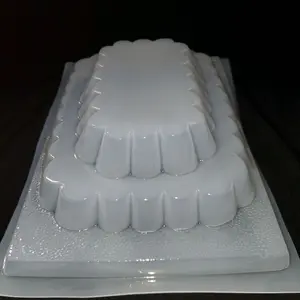 2-tier plastic scalloped Rectangle mold