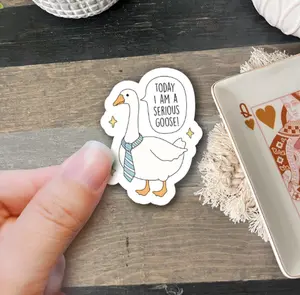 Serious, Funny & Silly Goose Stickers - Trendy Cute Vinyl Decals for Mental Health & Positivity - Waterproof Stickers for Book Lovers & Kindle Users