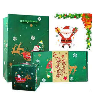 10/20Christmas Bouncing Gift Boxes, Comes with 1 Outer Packaging Large Gift Box + 1 Gift Bag, Pop-Up Box, Foldable Pop-Up Red Envelope Bouncing Box, Small Gifts as Filling, Surprise for Family and Friends, Christmas Halloween Party Supplies