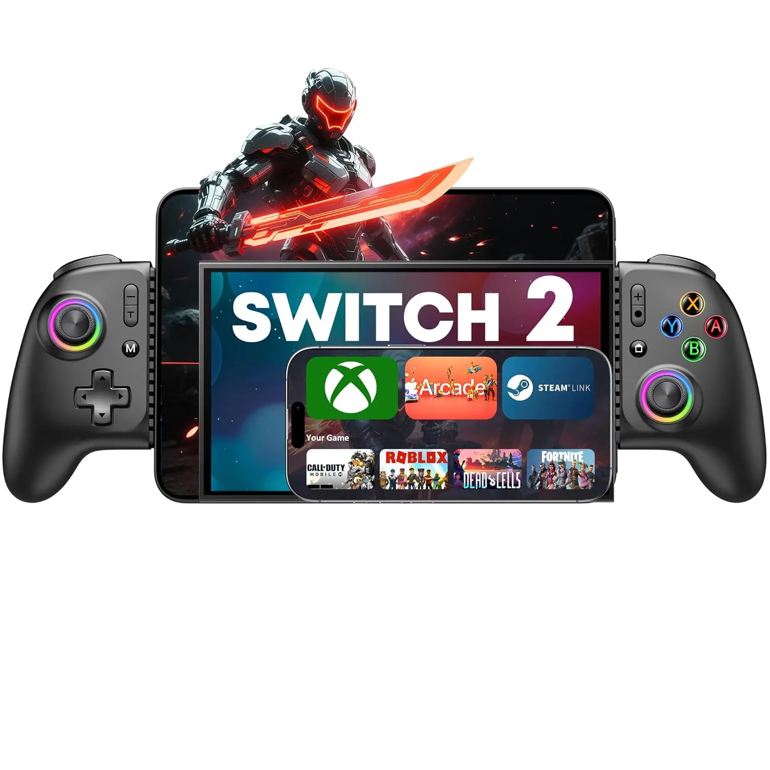 Gamtoure Wireless Phone Controller for iPhone, iPad Mini, Android- Bluetooth Game Controller for Nintendo Switch 2/Switch/Lite/OLED