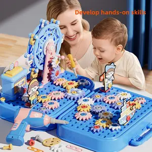 Kids Tool Set Toy with Electric Drill Screw Building Kit Montessori STEM Construction Toy for Boys Girls Develop Hands-on Skills Educational Gift Birthday Christmas
