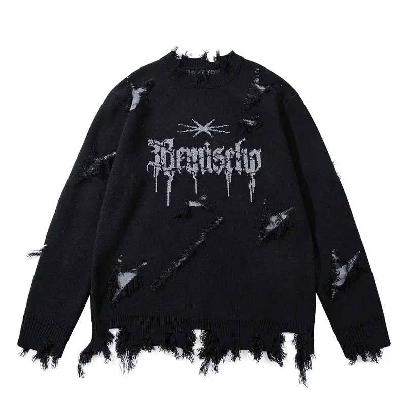 Men's Fashion Casual Round Neck Knit Sweater, Casual Loose Jumper, Casual Chic Knitwear, Fall Winter New Style, Trendy Design, Tassel Detail Pullover