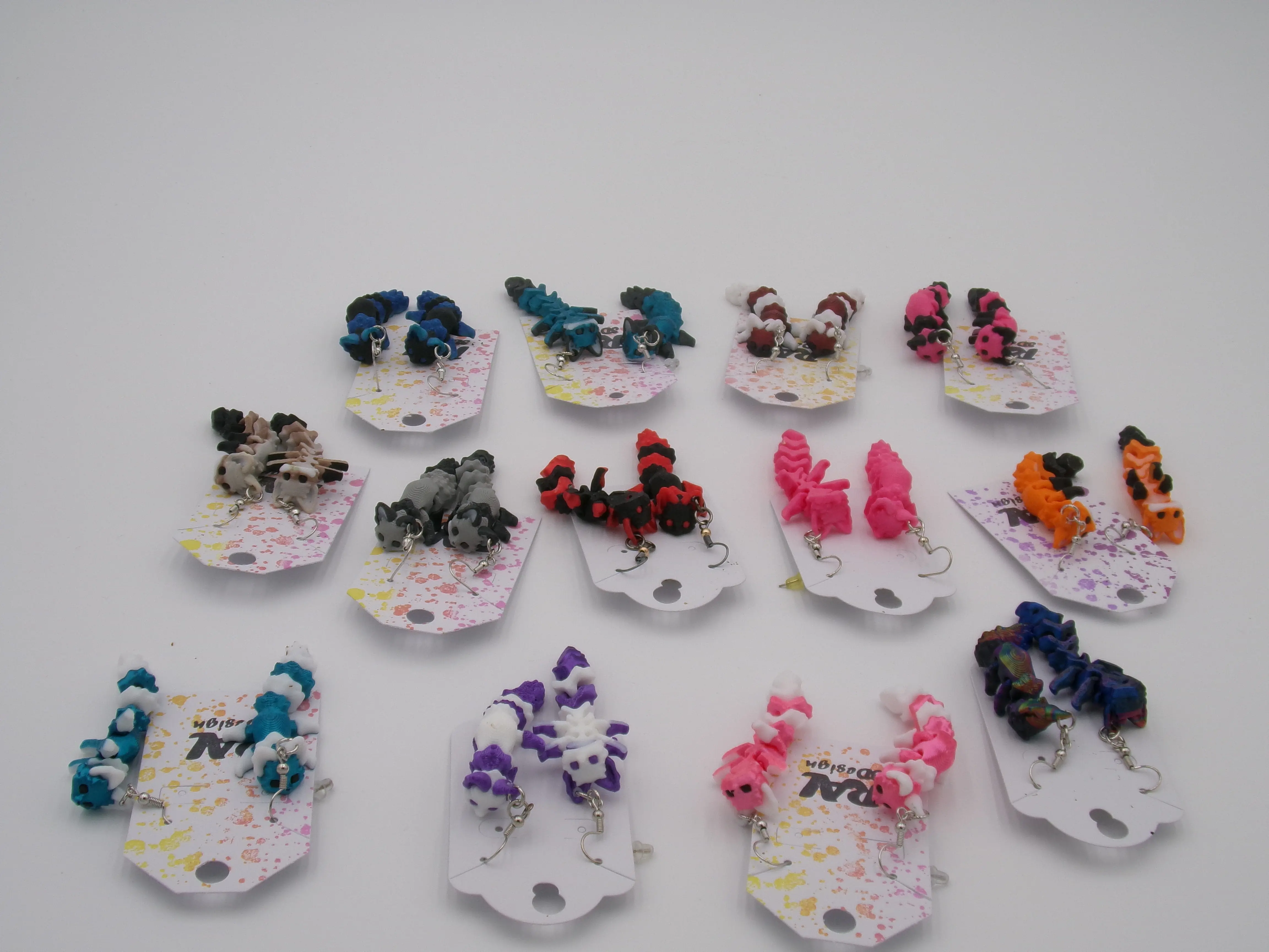 RAL3Designs Fox Earrings - 3D Printed Fashion Accessories with LayersinGreen Design, Color Variations, Unique Character, Great for Gifts