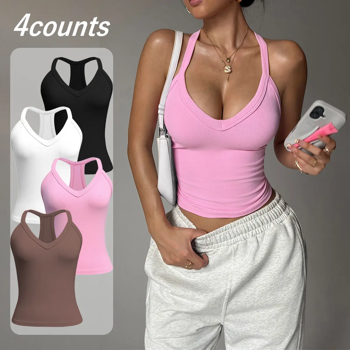 4-Black/White/Pink/Tawny