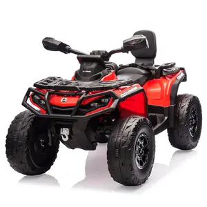 【GARVEE】24V 2-Seater Licensed Can-Am Electric ATV Car for Kids, 4WD Ride-On Toy with Bluetooth, LED Lights, 3 Speeds, Leather Seats, Red - Perfect Outdoor Adventure Vehicle