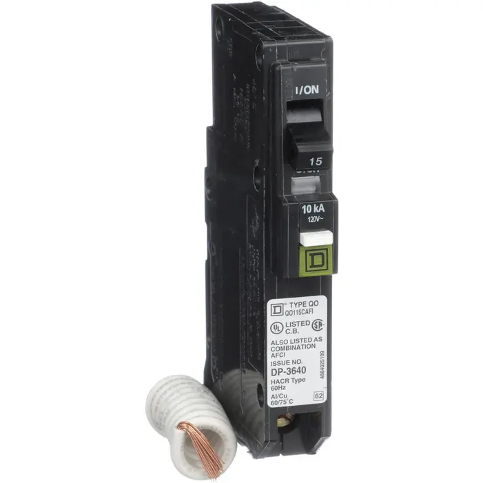 Square D QO QO115CAFI 15A Single-Pole 120V AFCI Circuit Breaker