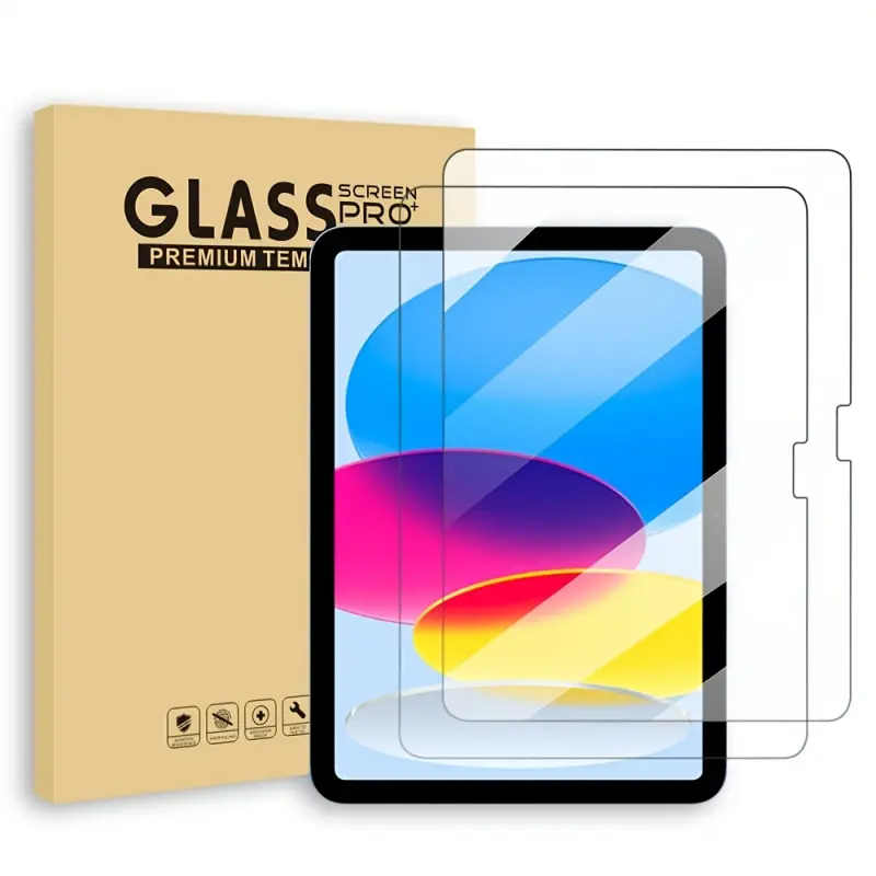 2-Pack Tempered Glass Tablet Screen Protectors, Tempered Screen Film, Protective Screen, Compatible with iPad 11th/10th/9th/8th/7th/6th Gen/Air 5/Air 3/mini 6/mini 5, Air 2018/2020/2022 Pro/Air 9.7/10.2/10.5/10.9/11 Tablet - High Clarity