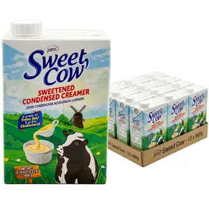 Jans Sweet Cow Sweetened Condensed Creamer | Rich & Creamy Tetrapak Liquid Creamer | 0g Trans Fat & Cholesterol | 31.4 oz (900g) Large Size (Pack of 12)