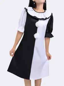 Terrifierr Cosplay Costume 1 Set Female  Horror Carnival Party Skin-Tight Killer Clowns Dress for Halloween Carnival Costume