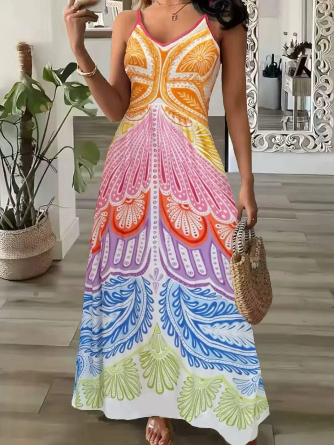 Perlis pattern vacation print dress Womenswear campingessentials
