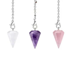 Crystal Pendulum for Energy Work Divination & Spiritual Guidance Natural Crystal Point on Durable Chain for Smooth Balanced Movement