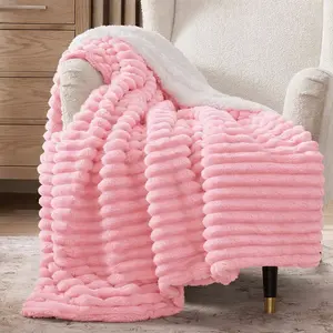 Luxury 3-Piece Plush Throw Blanket Set, Cozy Lightweight Warm Flannel Blanket with 2 Matching Pillow Shams for Sofa, Bed & Couch, All-Season Comfort Solid Color Home Decor Gift