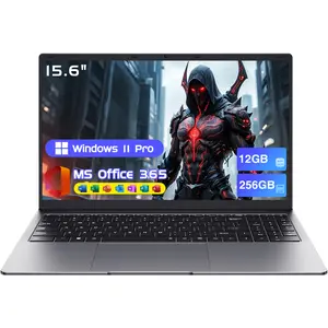 TPV 15.6" Windows 11 Laptop, Intel Celeron N4000, 12GB RAM 256GB SSD, Full HD 1080P Display, Dual-Band WiFi, Mini HDMI, Lightweight Slim Silver Notebook for Business, School, Home