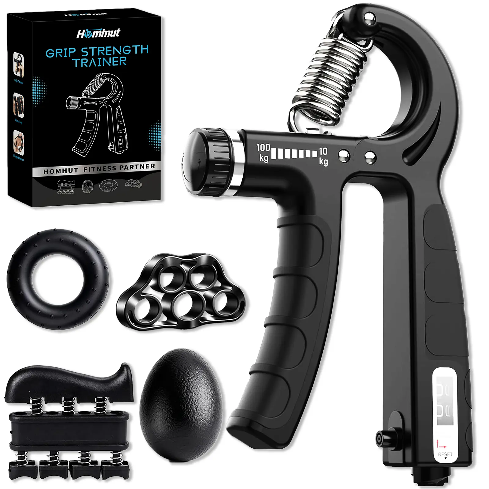 Adjustable Hand Grip Strengthener Workout Kit for Athletes - Finger Exerciser, Grip Ball to Enhance Fitness Routine Performance