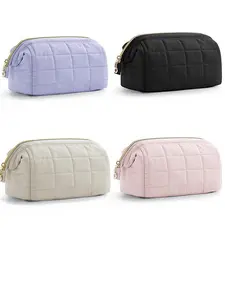 Women's Fashion Quilted Handbag, Casual Plain Design, Lightweight Storage Bag for Daily Use, Work, Travel, Makeup & Skincare Essentials