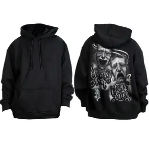 Men's Pullover Hoodie Smile Now Cry Later Chicano gangster clothes brochacho t-shirt mexico lover flag vintage forever vacation comfort mexican Casual