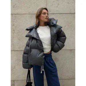 Wolfeel Winter Warm Cotton Puffer Jackets Women's Loose Parkas Coat Vintage Bread Jacket Outwear Office Ladies Quilted Jacket