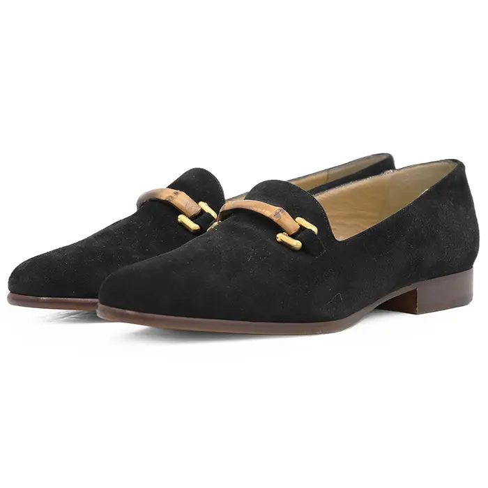 Pre-owned GUCCI Suede Small Leather Goods Loafers