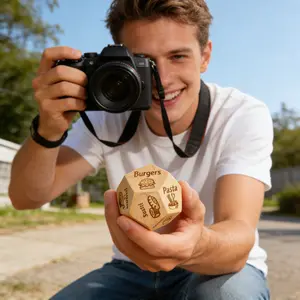 Stocking Stuffers for Men Women, Wooden Dice, 12 Sided Dice, Christmas White Elephant Gifts, Date Night Food Decision Dice, Anniversary Birthday Couples Valentines Day