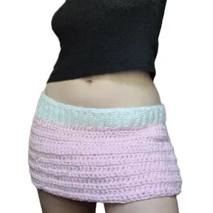 Handmade Mini Skirt - Short Y2K Crochet Bottoms for Women, Comfortable Fit, Available in Multiple Colors - Womenswear
