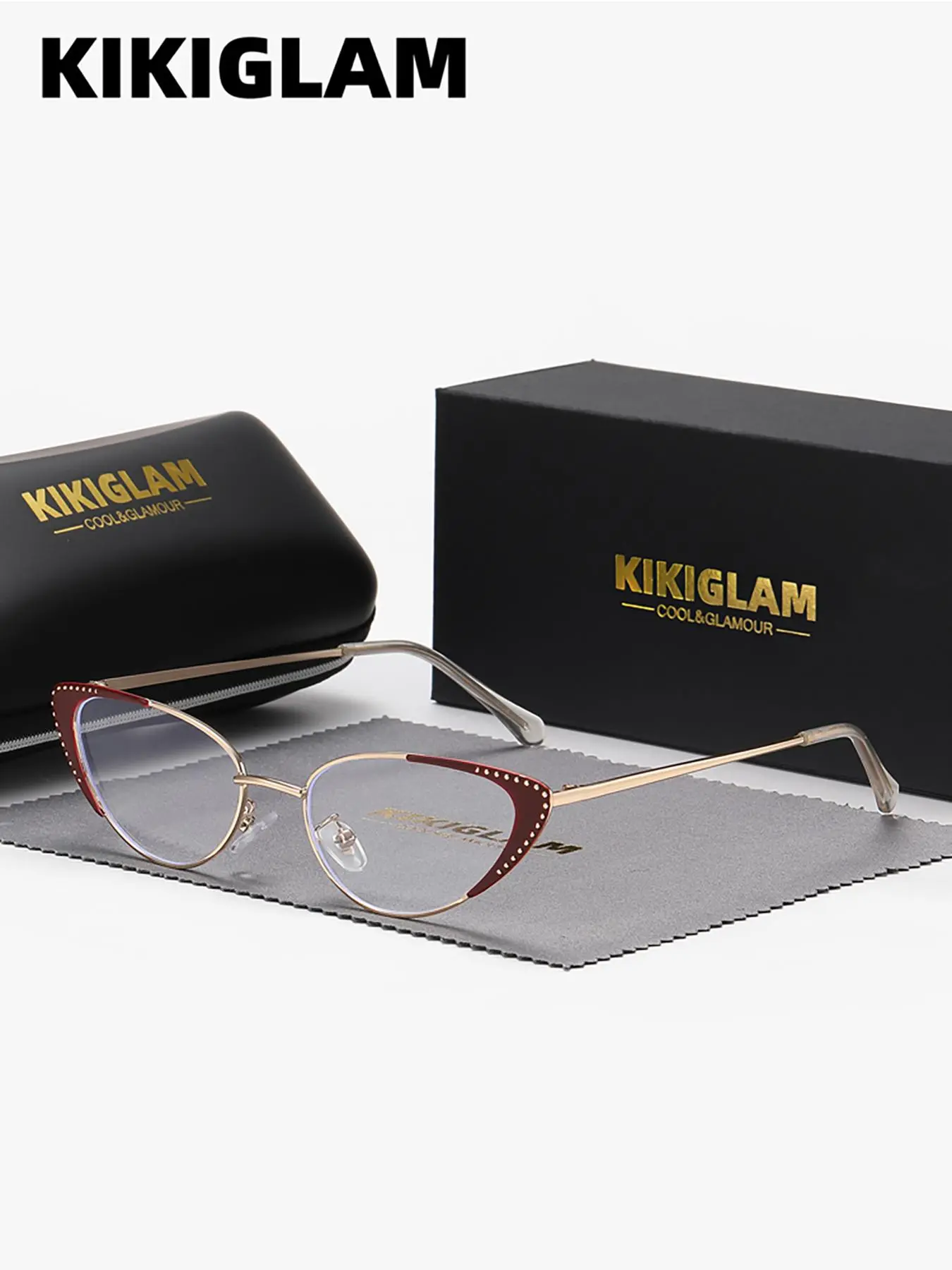 1 Piece Kikiglam Unisex Butterfly Frame Full-Rim Flat Lens Glasses Minimalist design