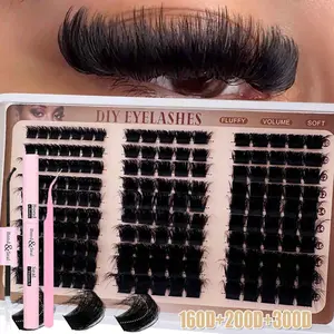 60D 80D 100D 120D 160D 200D 300D Voluminous Eyelash Bundles, Dense D Curl Lashes, Reusable Segmented False Eyelashes, Soft Cluster Lashes, DIY Soft Lashes at Home
