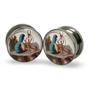 Alice Style 4 Picture Plugs gauges pair body jewelry