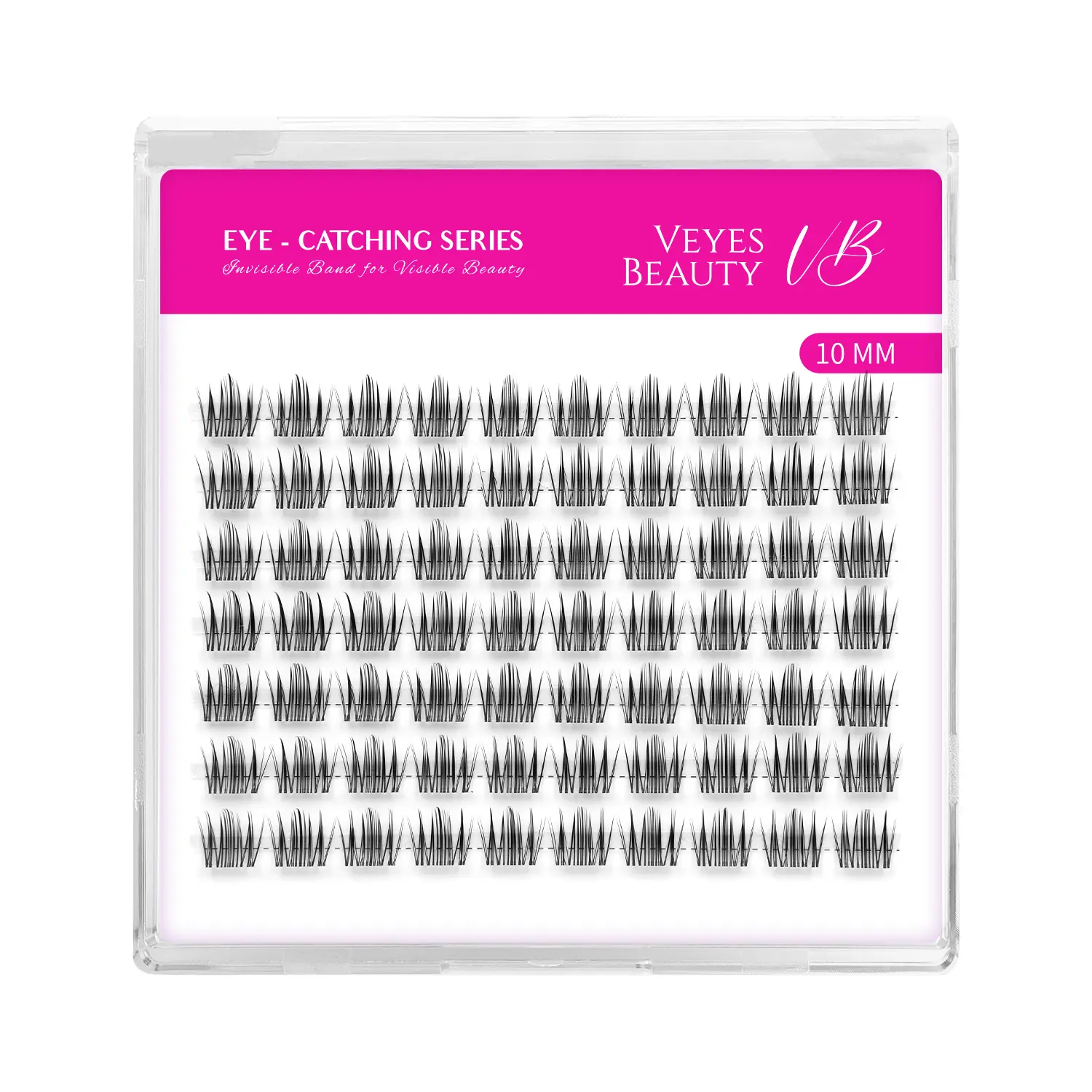 VEYESBEAUTY Sweetie Lash Clusters DIY Lash Kit, Large Fluffy Invisible Band Voluminous False Eyelashes, Reusable Lightweight Stick False Eyelashes & Adhesives for Adults’ At-Home Dramatic Look, Lash Clusters At Home