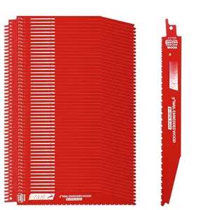 50 Pack 9 Inch 6/12 Tpi Reciprocating   Bi-Metal Steel Demon with Perma-Shield Coating Stud and Reciprocating   for  Embedded  Metals PVC Pallets etc.