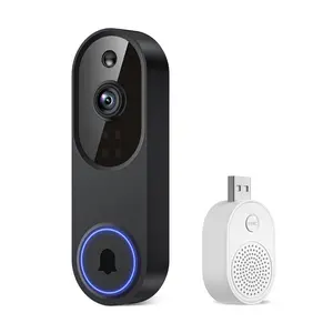 Smart Wireless Video Doorbell Camera with Chime, Wifi Smart Doorbell, Rechargeable AI Human Detection Doorbell with Two-Way Audio, Night Vision, Real-Time Alerts