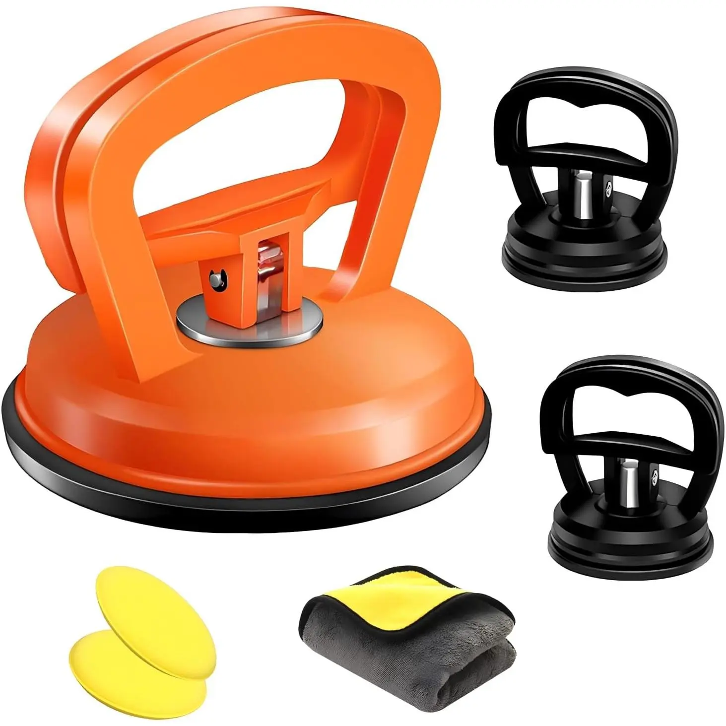 Multifunctional Car Dent Repair Puller Kit, Suitable for Auto Body Dent,  Car Body Dent Repair Tool Multi-Functional powerful Suction, Triple Pack Powerful Dent Puller Tool Suction cup hooks，Car dent suction cup，Not applicable to particle-shaped dents.
